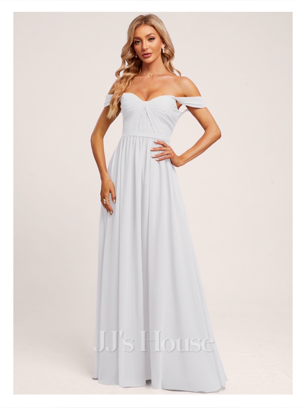 NWT JJ’s House Convertible Off-Shoulder Maxi Wedding Bridesmaid Dress
